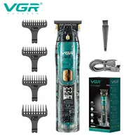 VGR Hair Trimmer Rechargeable Hair Clipper Waterproof Hair Cutting Machine T-Blade Barber Digital Display Clipper for Men V-961