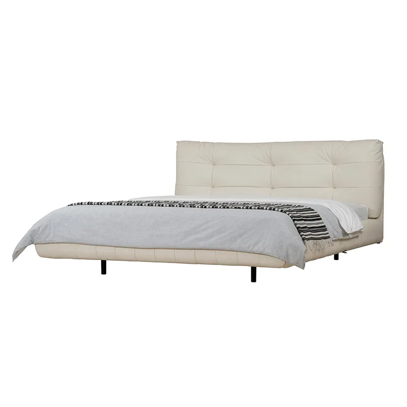 

Minimalist soft bed, cream wind fairy bed, warm double master bedroom