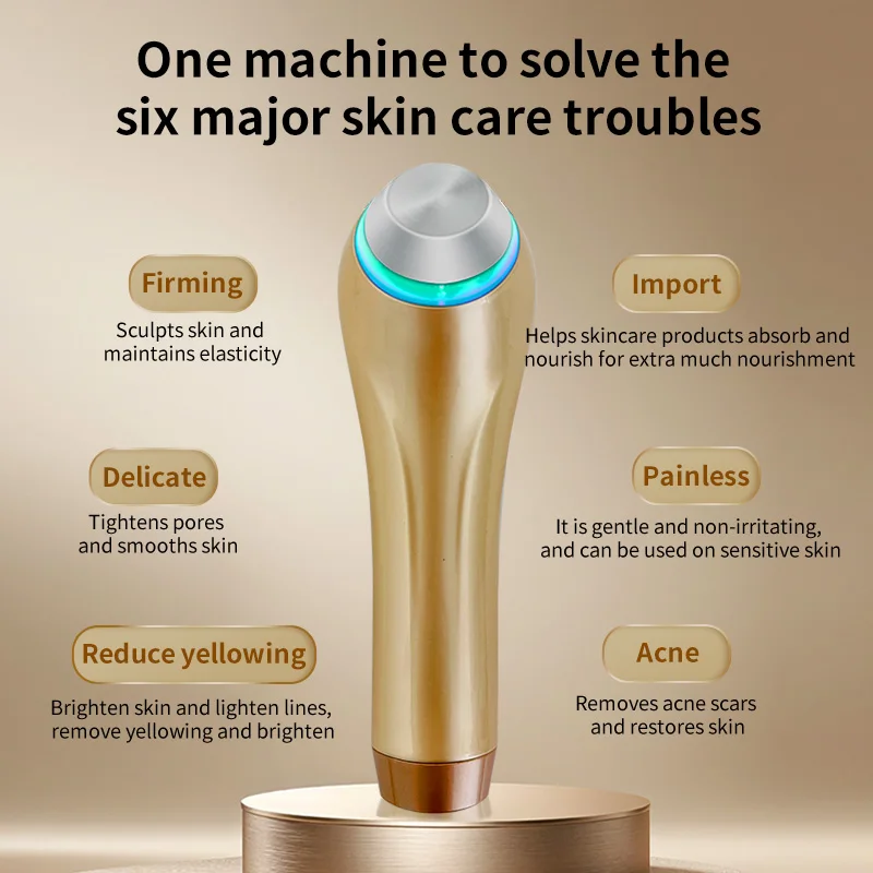 Novo dispositivo multifuncional de cuidados com a pele, 10mhz, ultrassônico, radiofrequência facial, com ems, levantamento facial, beleza, cuidados com a pele, massageador