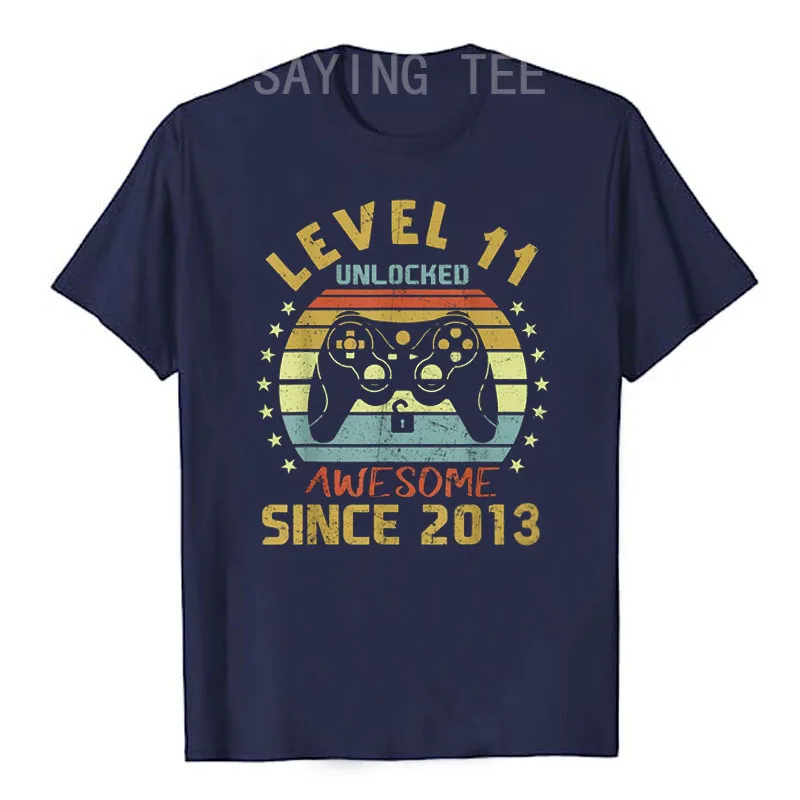 Level 11 Unlocked Awesome Since 2013 11th Birthday Gaming T-Shirt Video Game Lover Graphic Tee Tops Boys Fashion Cute Sons Gifts