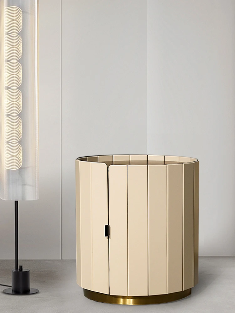Bedside table, bedroom small apartment, simple modern bedside table, round design, sofa functional edge