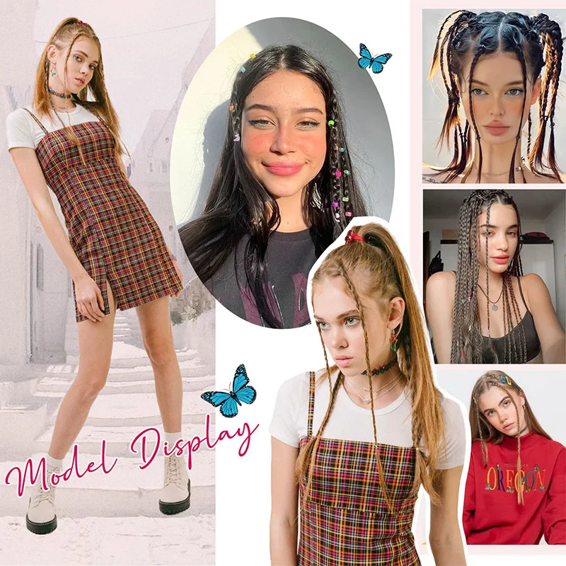 2 قطعة كليب في الضفائر وصلات شعر 22 بوصة وصلات شعر طويلة الضفائر الطبيعية لينة الاصطناعية قطع الشعر للنساء ارتداء اليومي