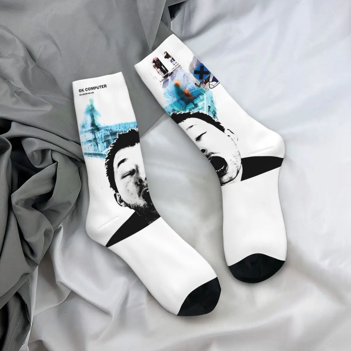 Cozy Women Men Socks Rock Thom York Radiohead Music Band Merch Super Soft Skateboard Dress Socks All Seasons