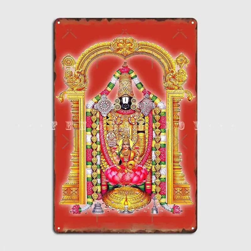 Lord Bala Ji And Goddess Shri Dhan Lakshmi Mata Ji Poster Metal Plaque Club Bar Design Mural Painting Tin Sign Poster