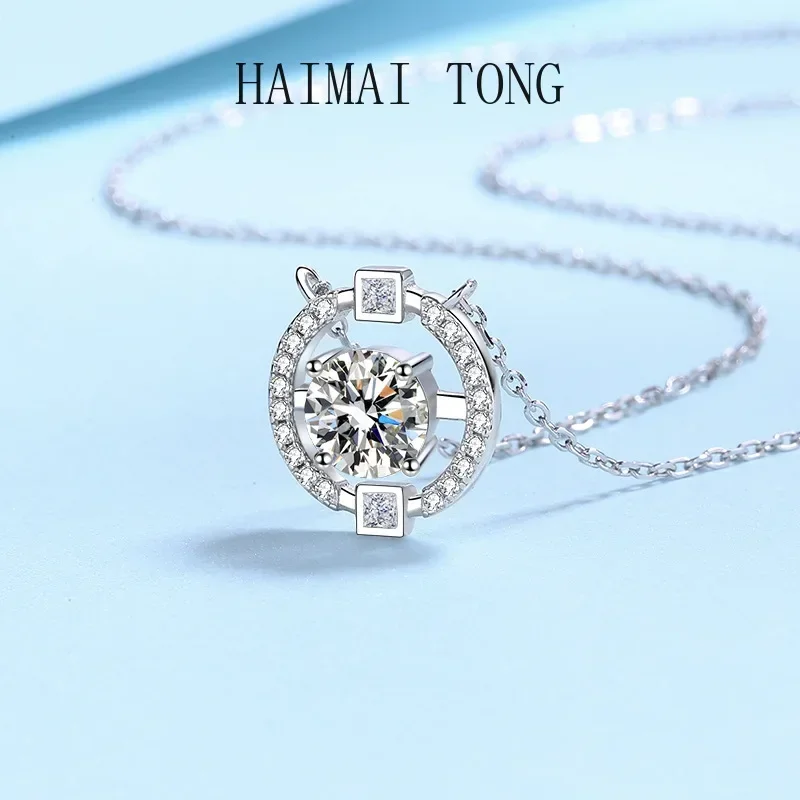 

Designer Platinum Pt950 Necklace for Women Simple 1/2CT Moissanite Diamond Luxury Pendant Brilliant Birthday Gift Fine Jewelry