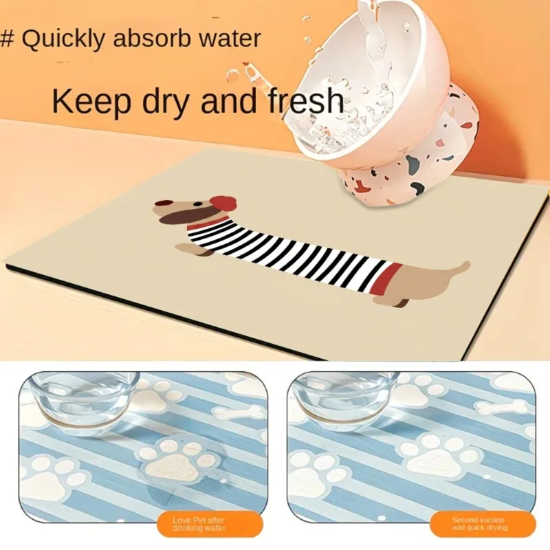 Dachshund Puppy Absorbent Floor Mat Bathroom Door Foot Pad Non-slip Toilet Toilet Door Cute Foot Pad,Practical Pet Mat