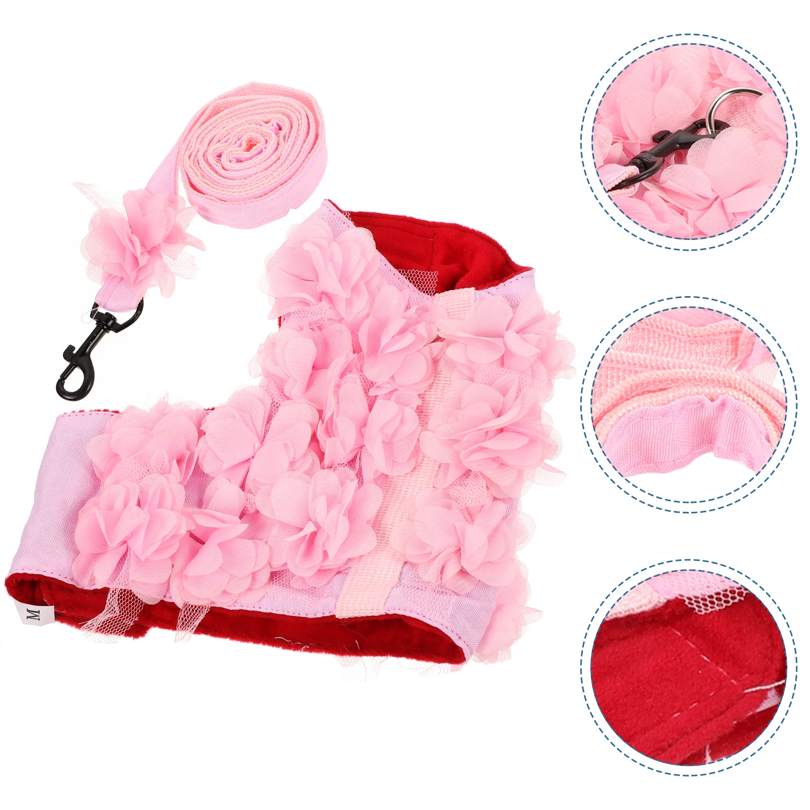 

Dog Traction Rope Puppy Chest Carrier Adjustable Straps Summer Flowers Back Base Pet Supplies Small Medium Dogs Breathing