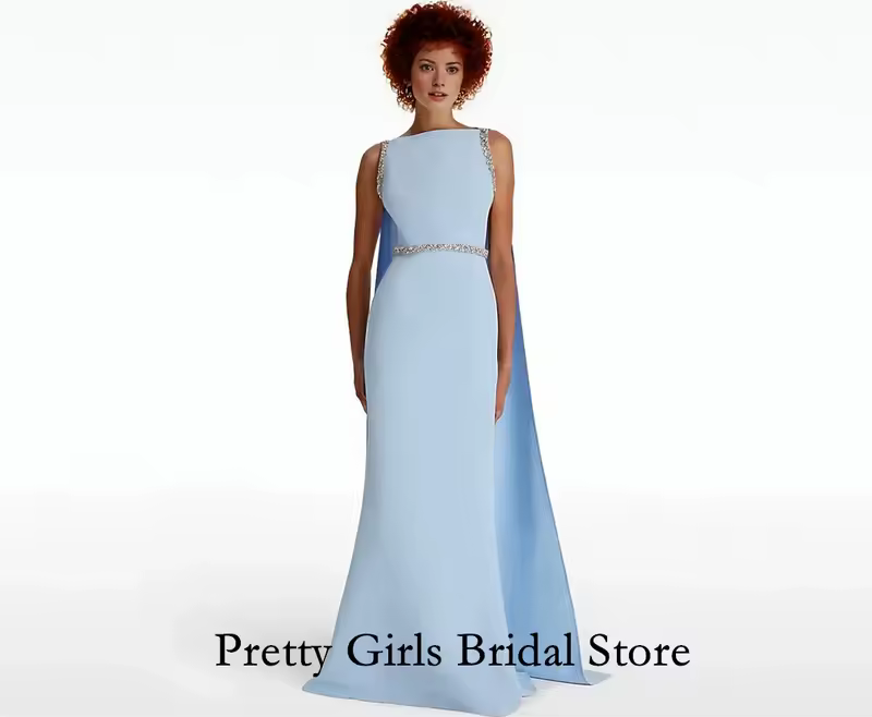 Arabic Morden Style Draped Crystals Evening Dresses Customized Mermaid Formal 프롬드레스 Side Slit Prom Growns Party Women Bride - Image 4