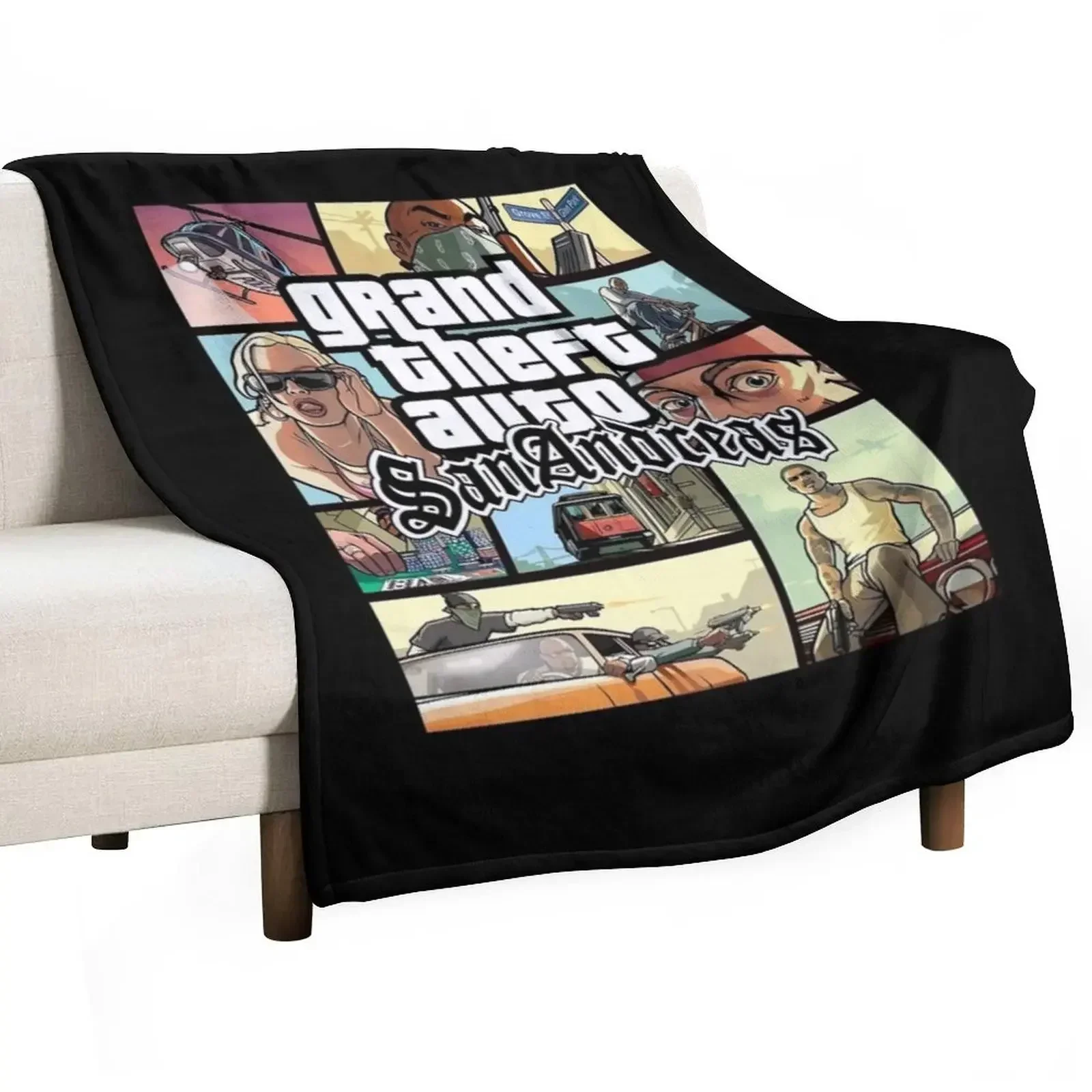 

GTA San Andreas Cool Gift Halloween Day, Thanksgiving, Christmas Day Throw Blanket Blankets For Bed Weighted Blankets