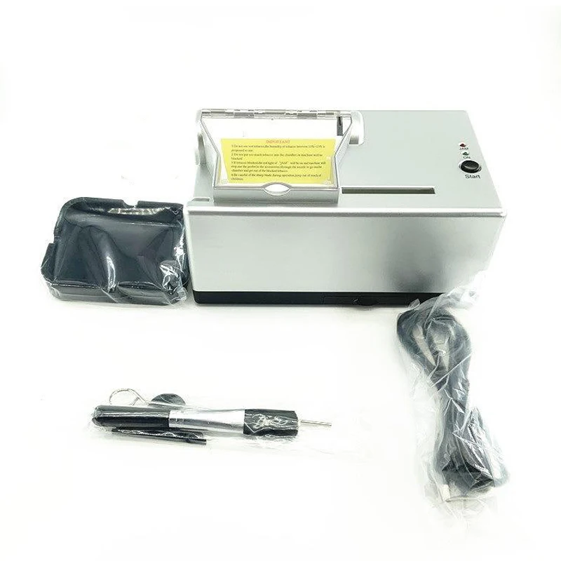 

Полностью автоматическая машина для прокатки сигарет в одно касание для трубок диаметром 6,5 мм и 8 мм. Поставляется с лотком для наполнения для удобного использования своими руками.