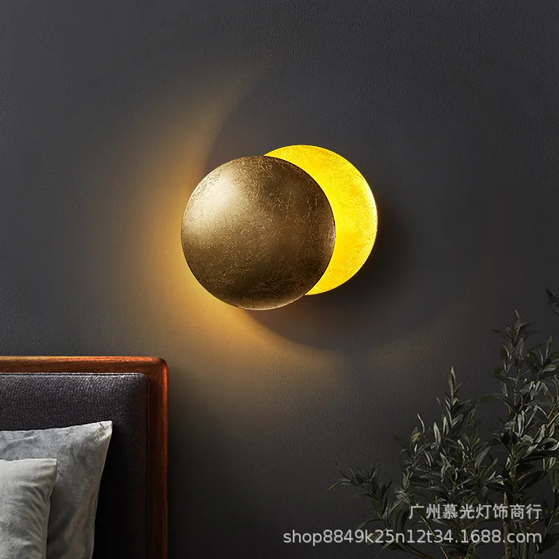 

Bedside Lunar Eclipse Lamp Creative Moon Concept Solar Eclipse Wall Lamp Nordic Corridor Staircase Exhibition Hall Bedroom LED