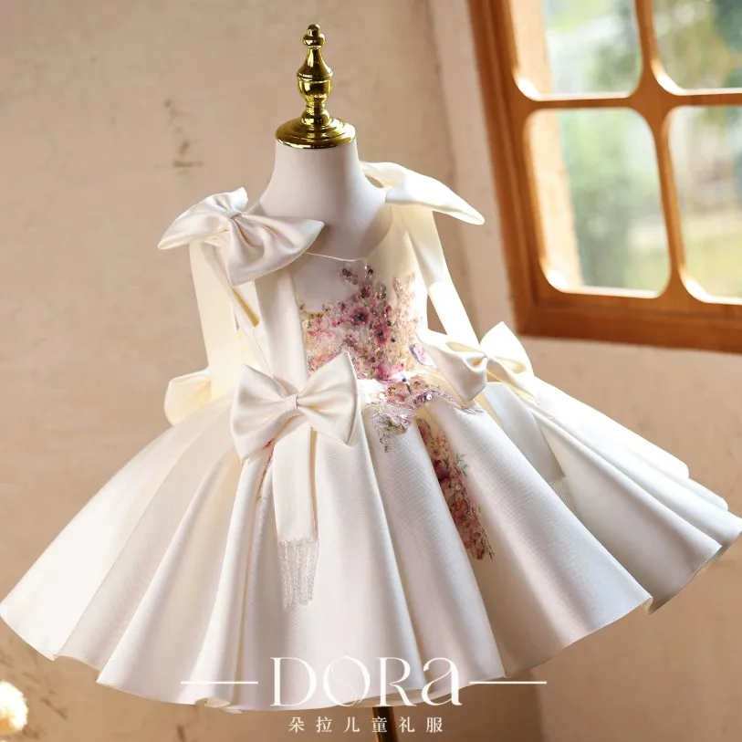 Mädchen Stickerei Prinzessinnenkleid Kinder Geburtstagsparty Kleid Kleinkind Hochzeit Festzug Kinder Formelle Kleider A5096 Vestido Infantil – Detail 5