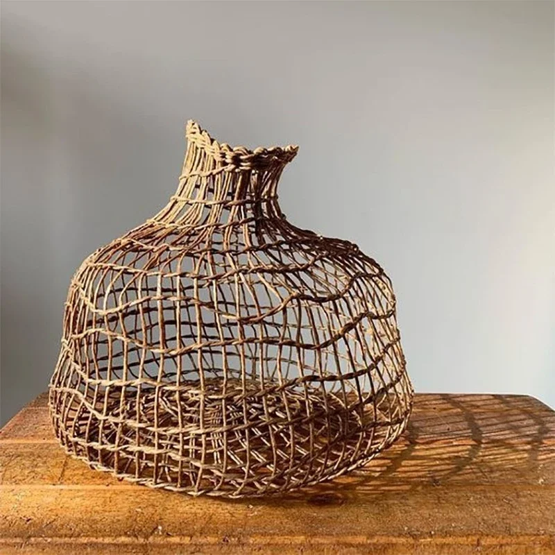 Wabi-sabi style art ornaments original handmade rope weaving B&B bedroom entrance living room TV cabinet decorations high-end