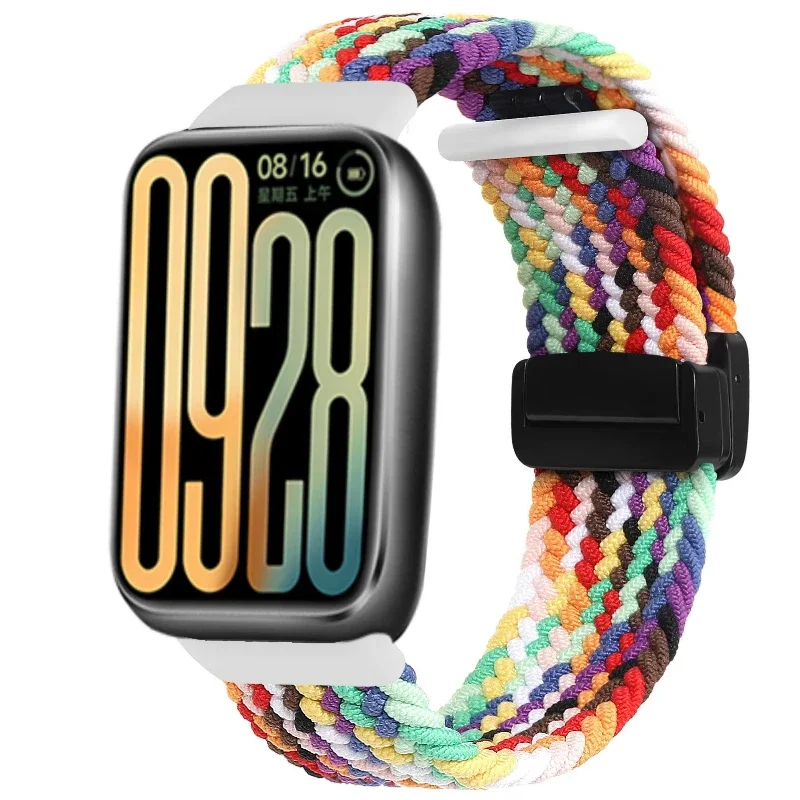 Breathable Magnetic NYLON สําหรับ Xiao Mi Mi Band 8/9 Pro สายรัดข้อมือกีฬาเปลี่ยนสายนาฬิกาสําหรับ Redmi Watch 4 เข็มขัด