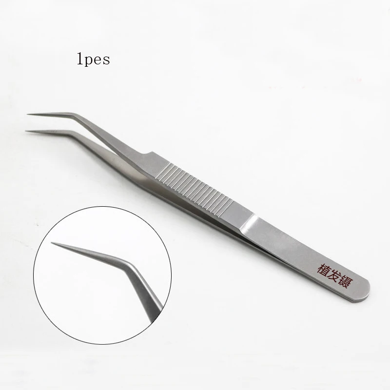 Pioneer hair transplant tweezers for hair extraction Hair implant tools fine in large arc