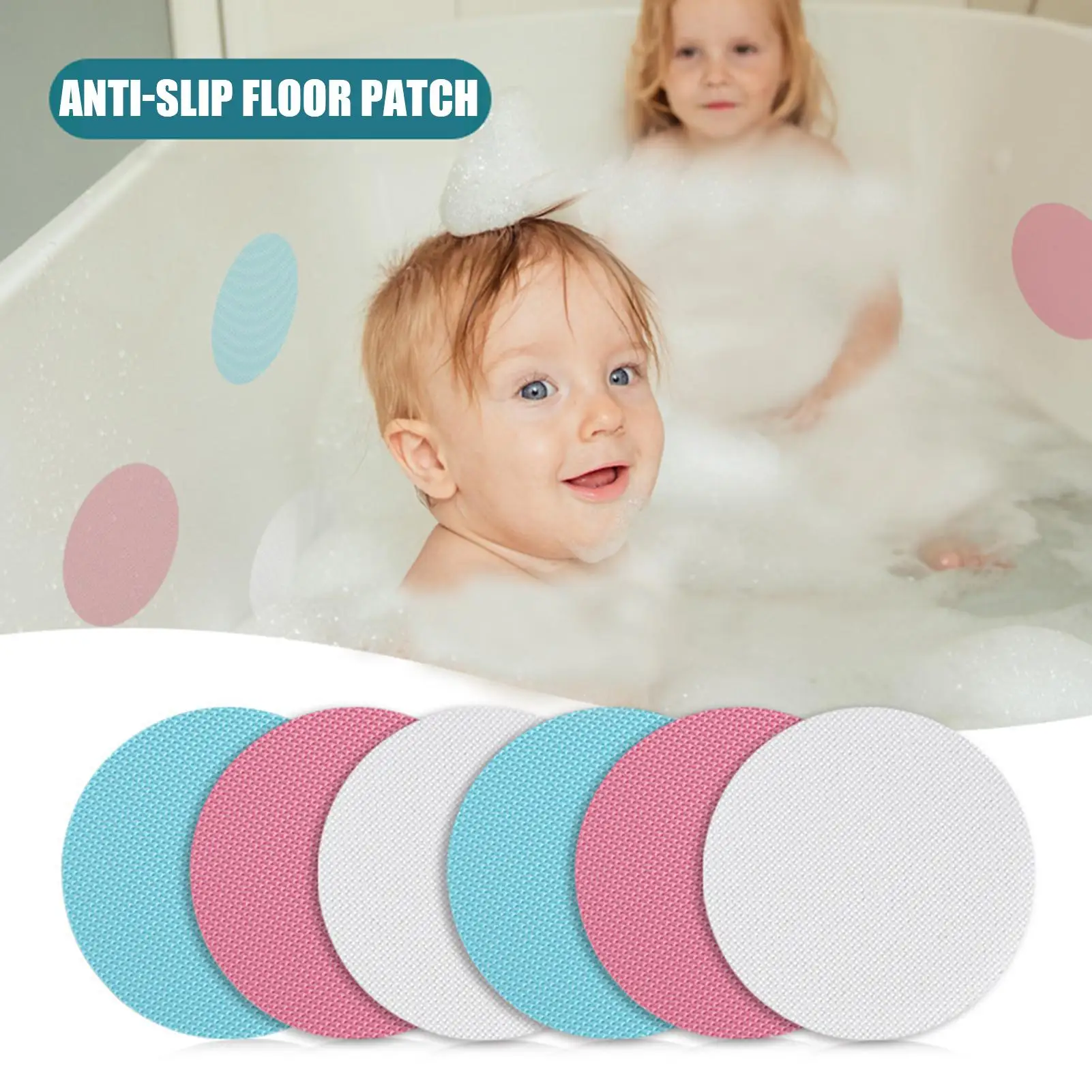 6pcs Bathtub Non Slip Stickers Anti Slip Shower Stickers Round Treads Strips self-adhesive Safety Decals for Home Elderly Kids