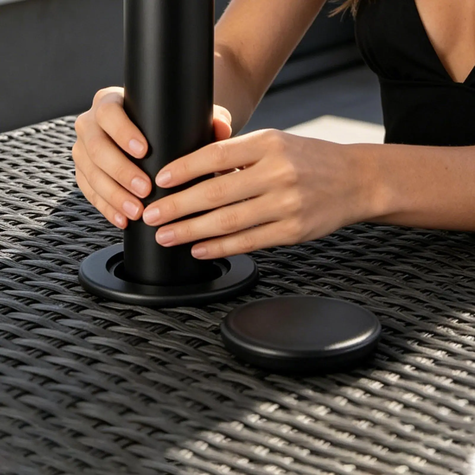 Table Umbrella Hole Ring Wind Resistant Set Patio Table Hole Ring Replacement For Outdoor Backyard Garden Deck Porch Beach