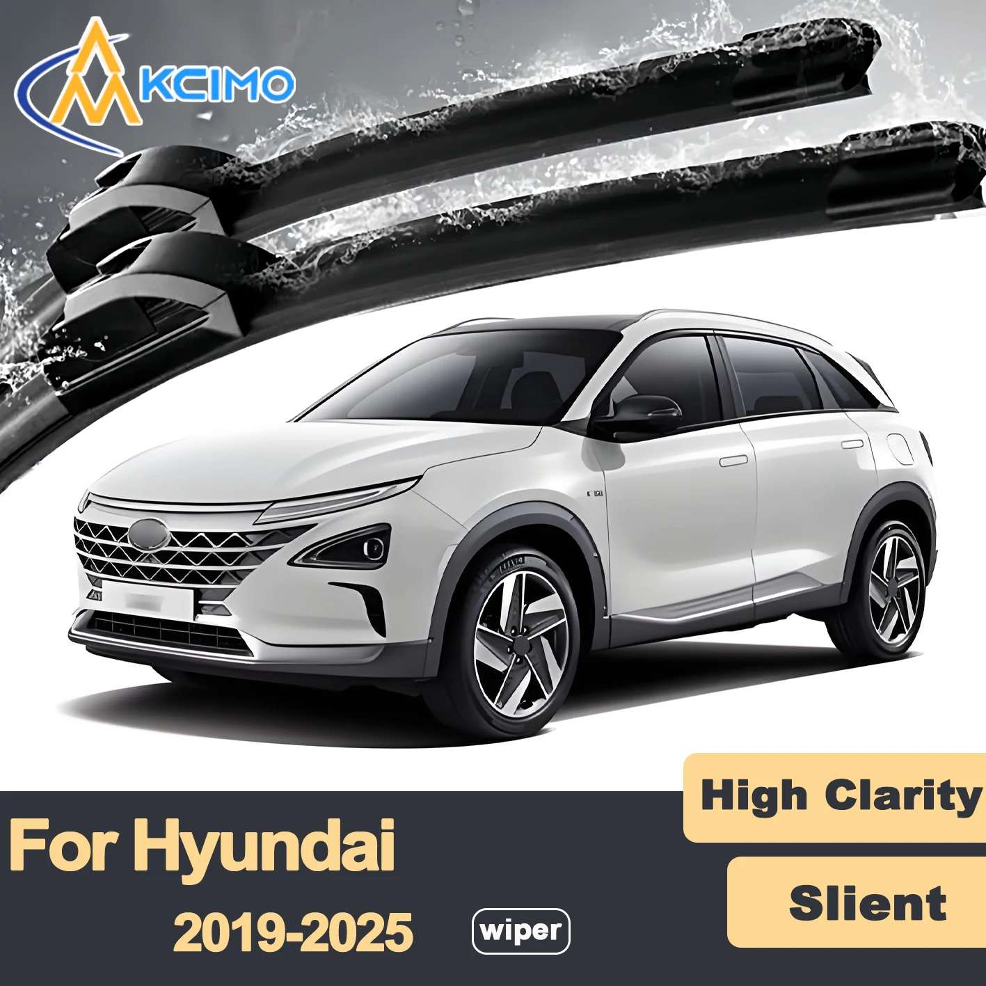 

Premium Rubber Durable Silent Windshield Wiper Blades 2pcs for Hyundai Nexo FE 2019-2025 Front Wiper Blades Set