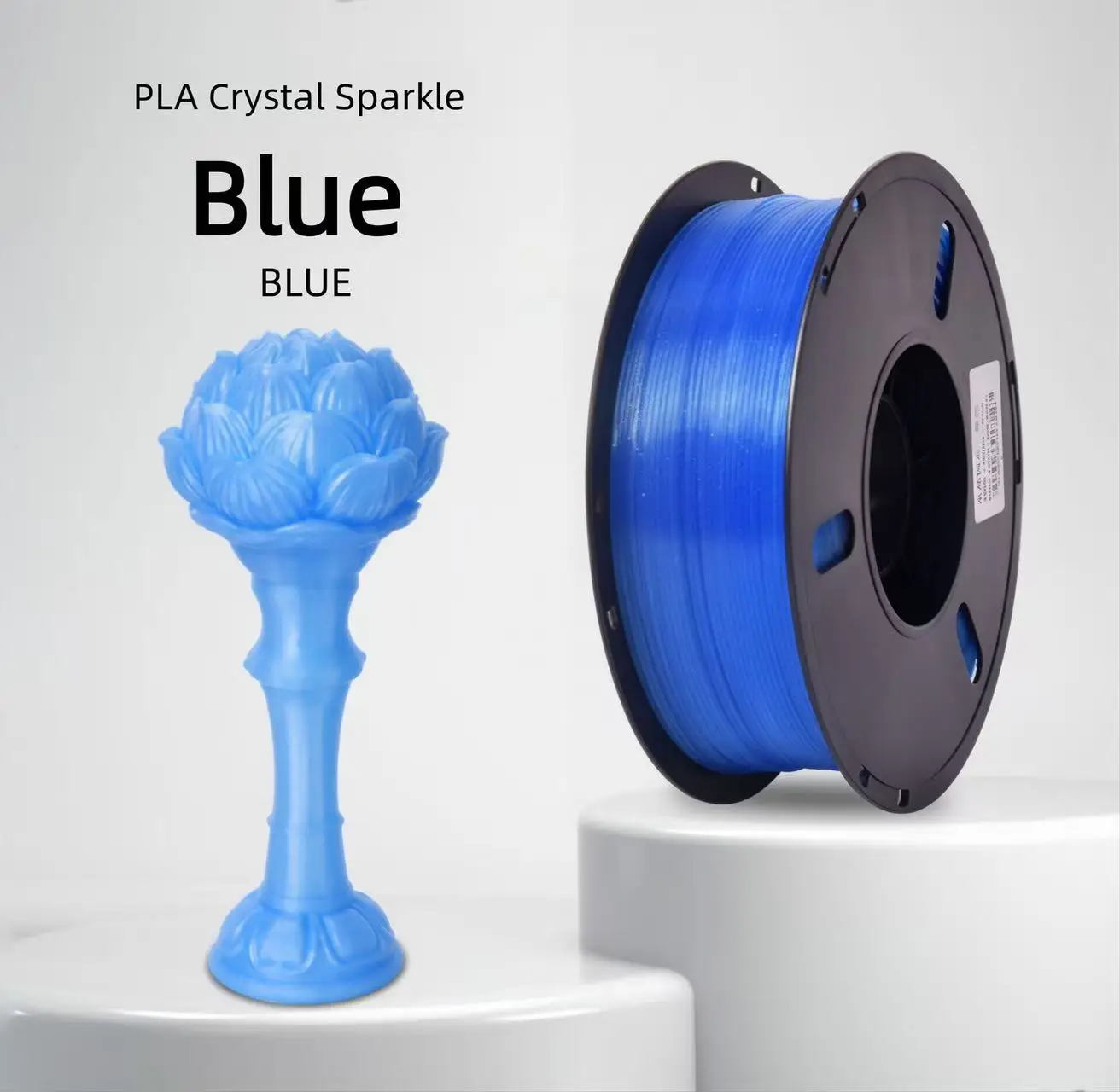 

Glitter PLA Filament 1.75mm 1KG, Crystal Sparkle Semi-Transparent 3D Printer Filament, Shiny Glitter Effect, Easy Flow, Low Warp