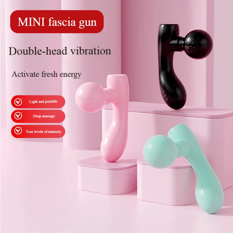 Mini Dual Head Massage Gun, Portable Electric Muscle Massager for Recovery & Pain Relief, Multi-Functional