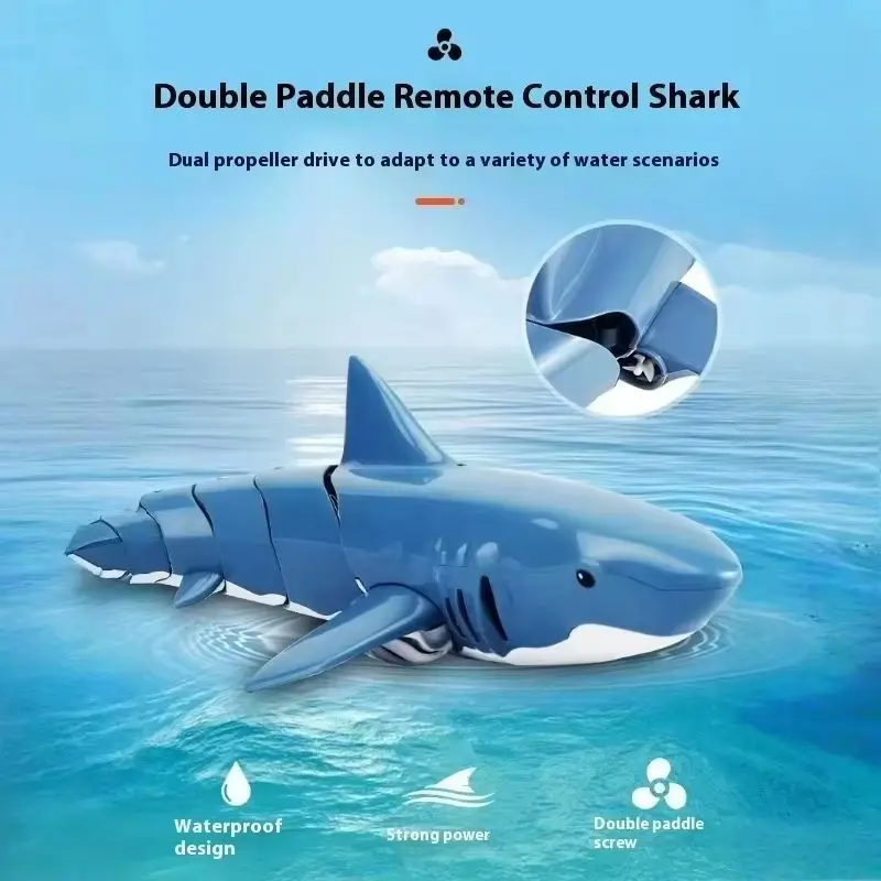 JJRC New 2.4G Remote Control Shark Shaped Boat Rechargeable Summer Children's Water Toy Gift Fast Shipping High Quality RC Boats