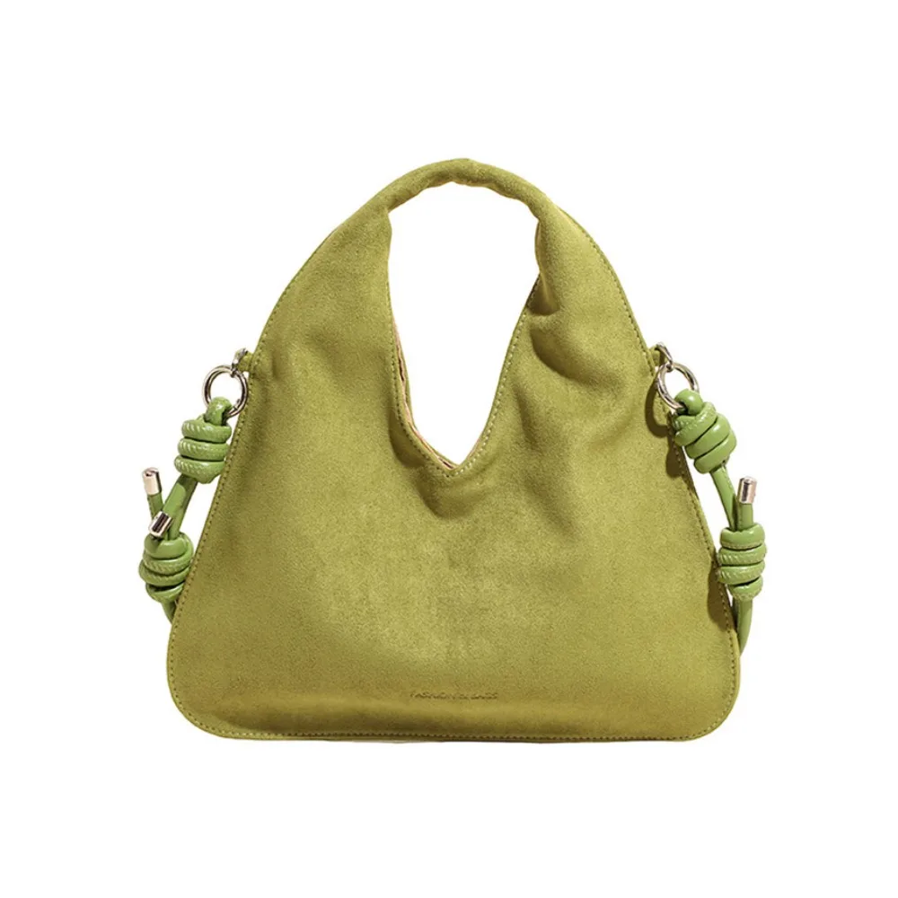 

Shoulder Bag Suede Triangular Hand Bag Large Capacity Candy Color Slouchy Hobo Bags Handbag Korean Style Solid Color Tote Bag