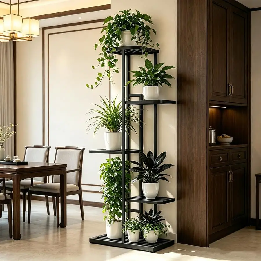 5 Tier Plant Stand - Iron Flower Stand,Heavy-Duty Metal Frame,Home Garden Decor & Plant Storage Rack Perfect For Indoor/Outdoor