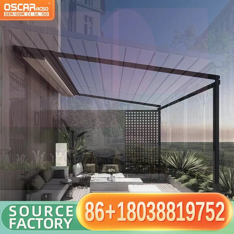 3X3 3X4 4X4 6X4m cubierta bioclimática impermeable al aire libre refugio de aluminio con persianas para jardín patio trasero piscina retráctil C