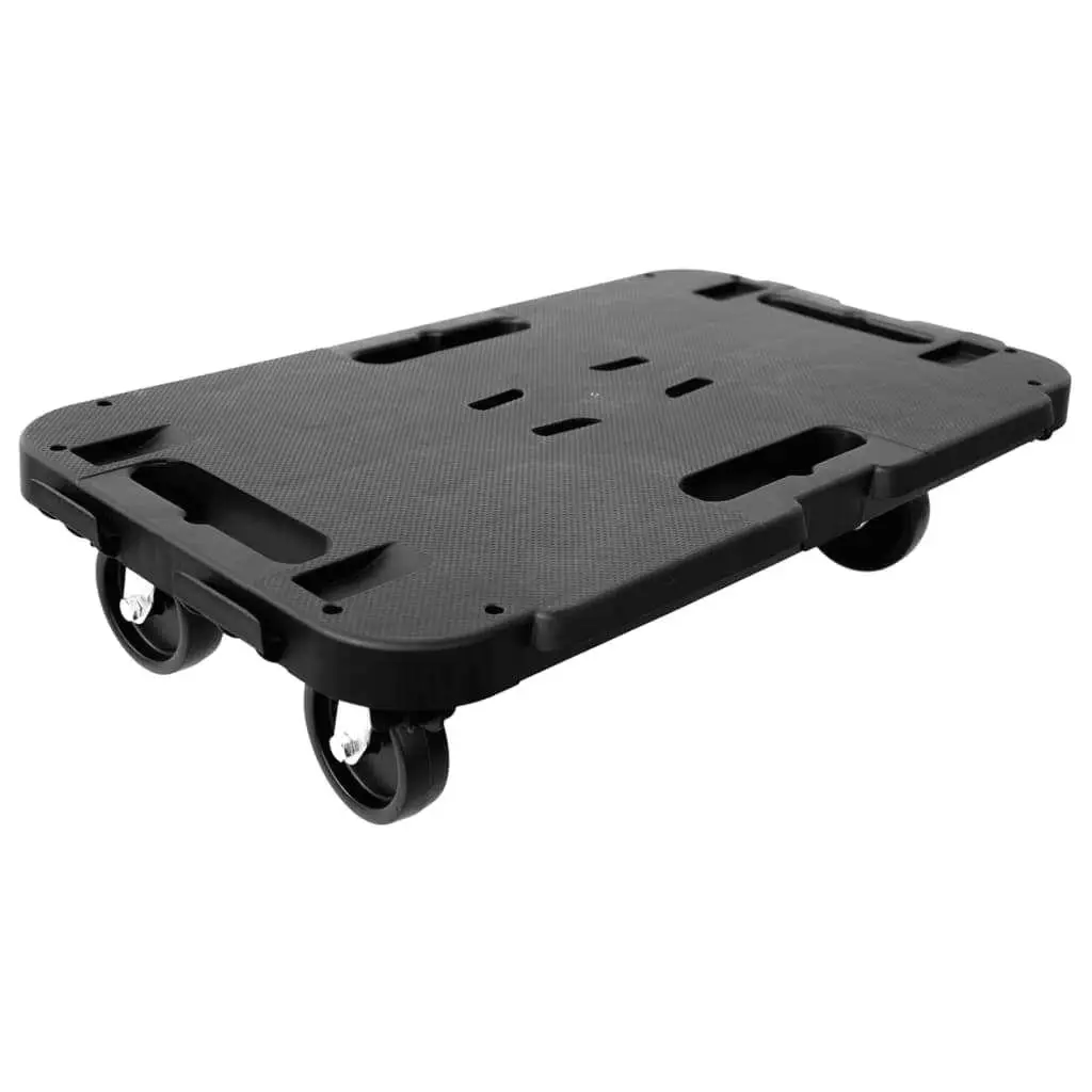 

Heavy Duty Transport Trolley Black Polypropylene Capacity 661.4 lb Folding Utility Cart Tool Storage Moving Helper