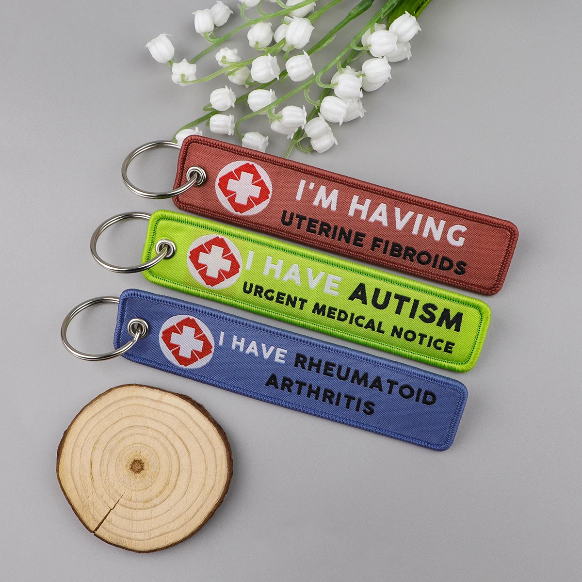 1pcs Medical Autism Doctor Embroidered Keys Tag Keychains For Motorcycles Cars Backpack Fashion Key Ring Accessories Gifts view 4