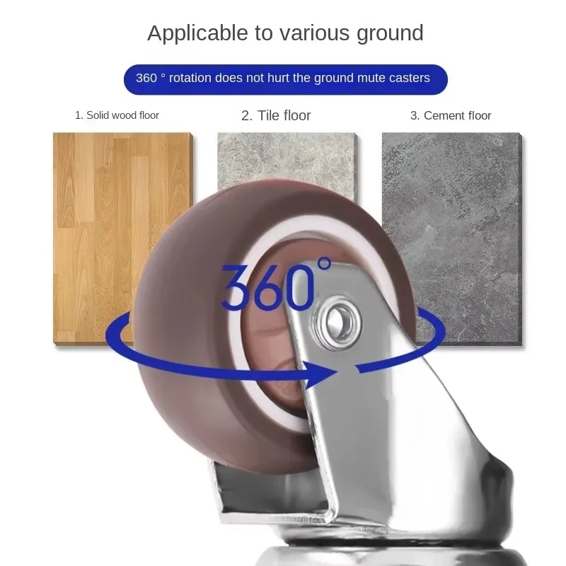 4 szt. Kółka do ciężkich mebli Koła 1-2 cala Odporne na zużycie Wyciszenie Uniwersalne koło 360 °   Obrotowy do akcesoriów do wózków platformowych