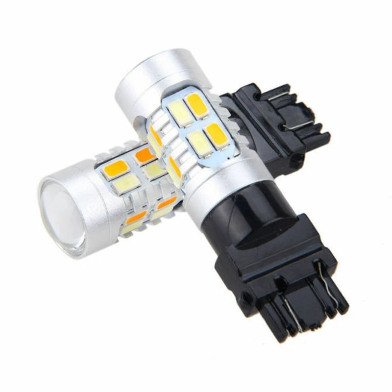 2X High Power 3157 LED DRL White/Amber Switchback Turn Signal Parking 20-SMD-5730 Light Bulbs Dual Color