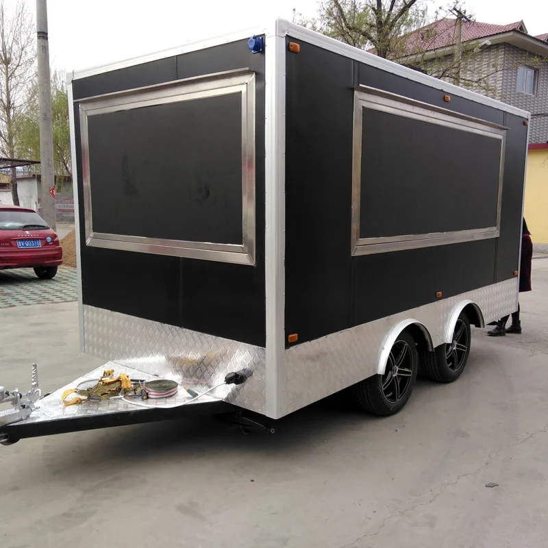 Outdoor Mobile Square Food Trailer Street Mobile Food Cart  Mobile Food Truck for Sale Pizza Customized
