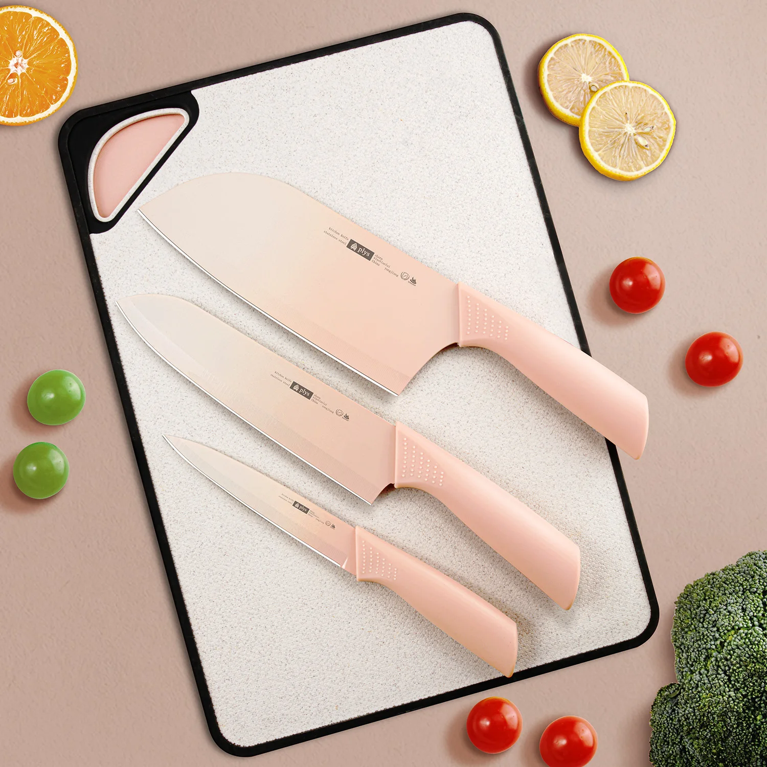 Kitchen knife Chef\'s special high appearance level gradation powder kitchen knife, sharp fruit and vegetable cutting hand knife