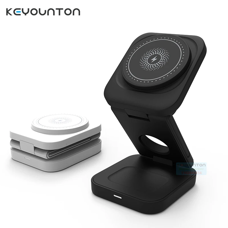 

3 In 1 Magnetic Wireless Charger Stand For iPhone 15 14 13 12 IWatch AirPods Pro 3/2 Foldable Station Dock Fast Charging Holder