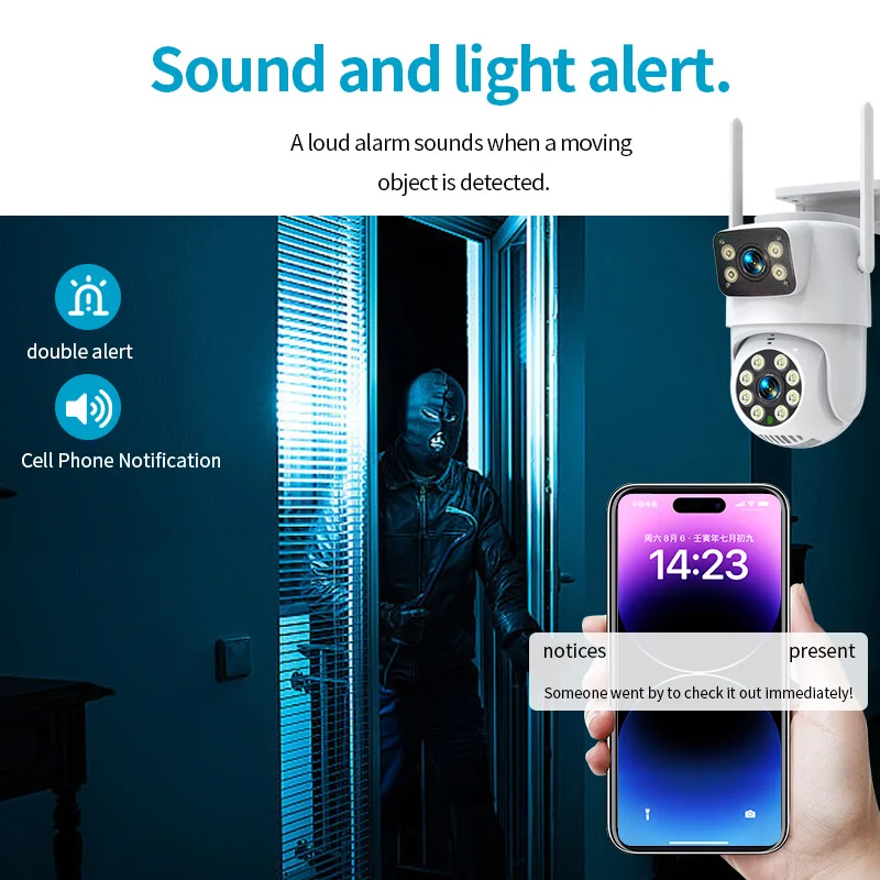 3MP 1296P iCsee APP Full Color Dual Lens WIFI IP Camera AI Humanoid Detection Home Security CCTV Intercom Baby Monitor