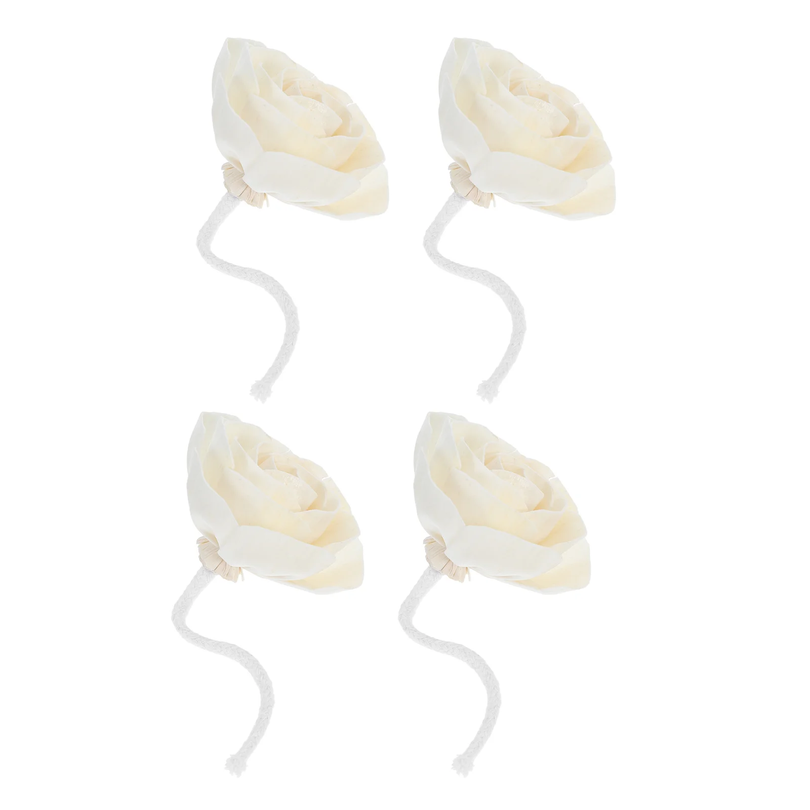 

4Pcs Artificial Flower Diffuser Sticks Cotton Rope Wick Flameless Aromatherapy Refill for Essential Oils Fragrance Flower