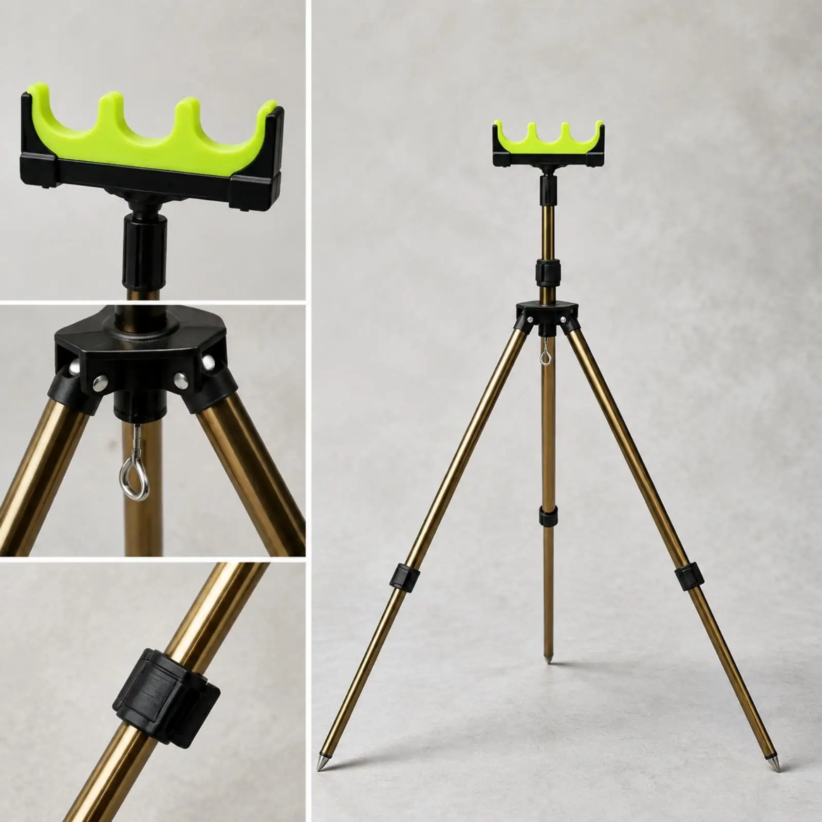 Foldable Fishing Rod Tripod Stand | Adjustable Central Shaft, Fishing Rod Stand with Tripod Base view 4