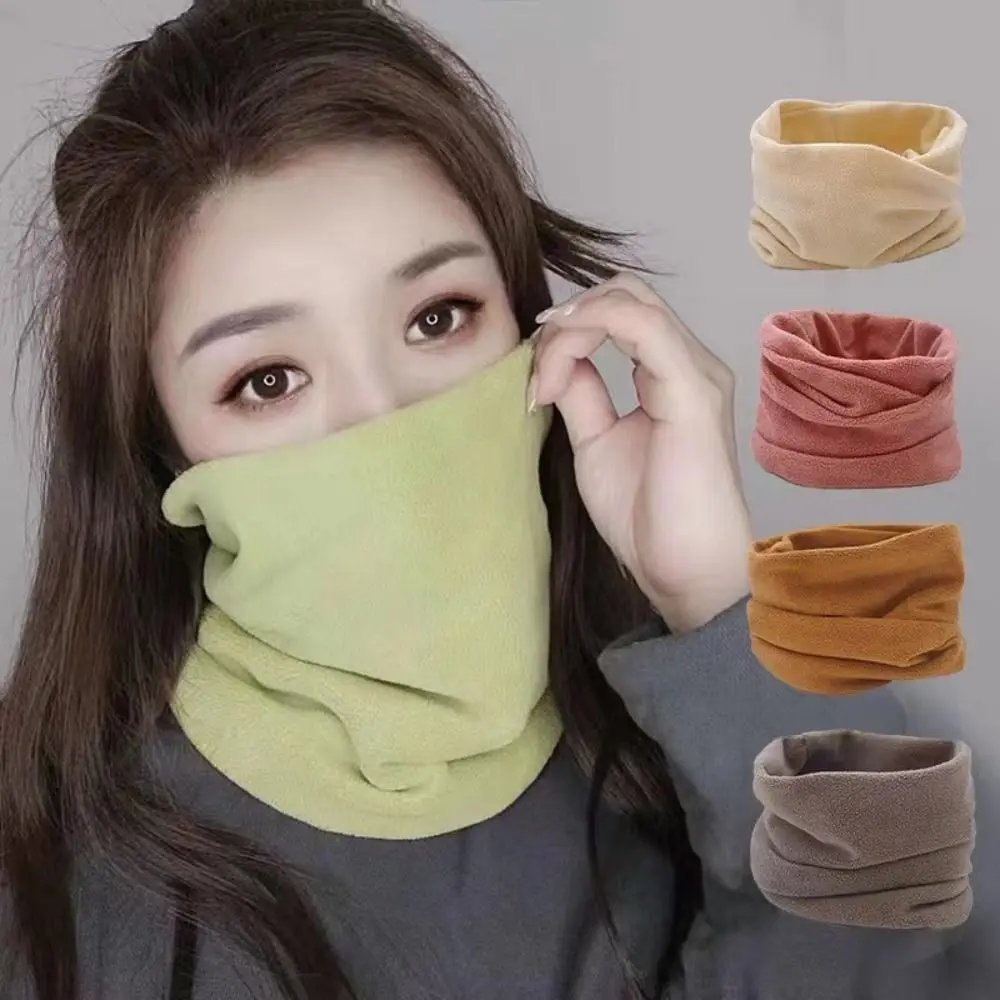 Fleece Ski Tube Scarf Soft Windproof Thicken Neck Warmer Winter Warm Outdoor Sports Cold-proof Collar Cycling Neck Protector