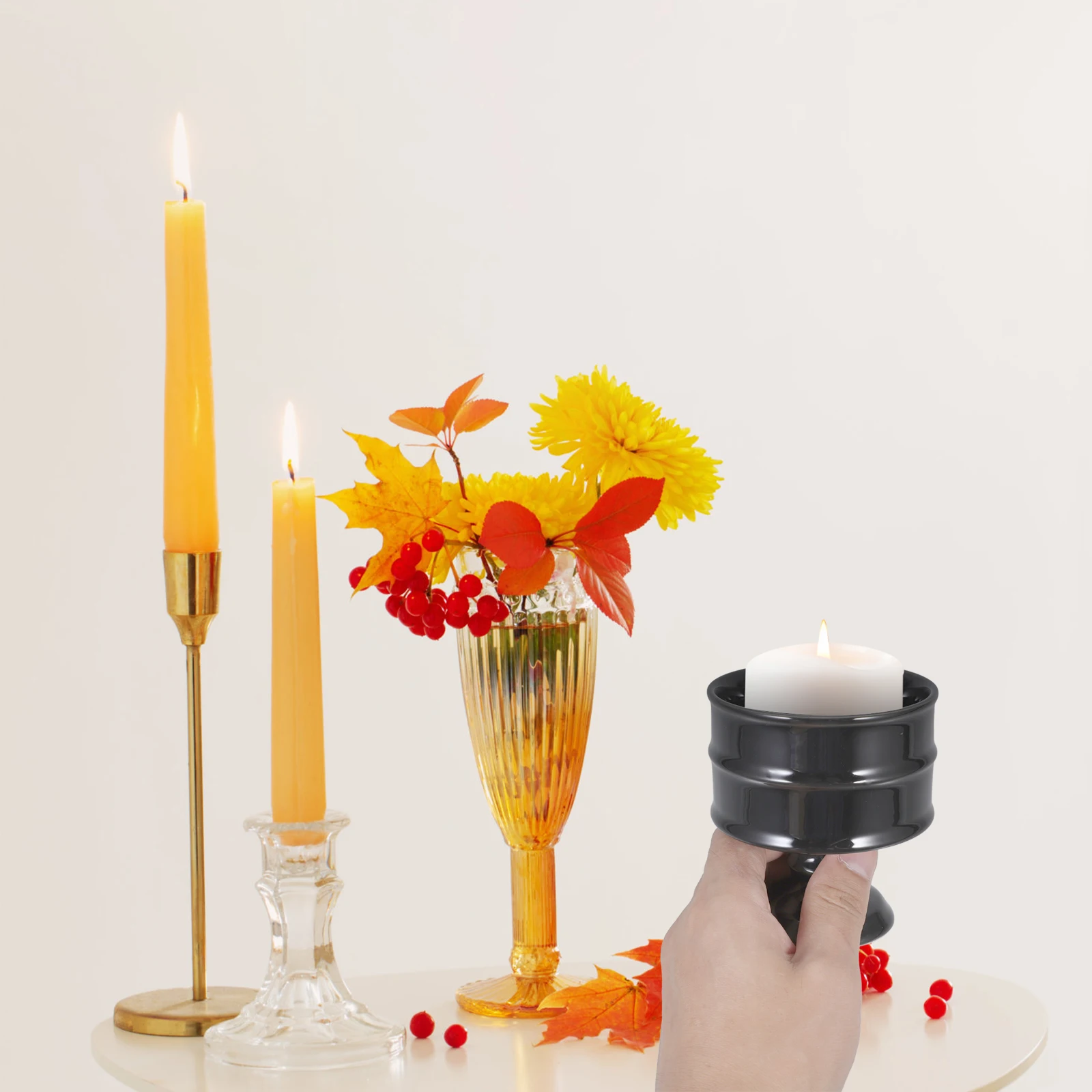 

150Ml Vintage Ceramic Holder High-Footed Design for Home Decor Dining Table Centerpiece Dessert Cup Aromatherapy