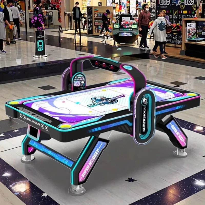 Interactive Indoor Coin-Operated Air Hockey Game for Two Players English Language Plastic Material 1-Year Warranty Customized