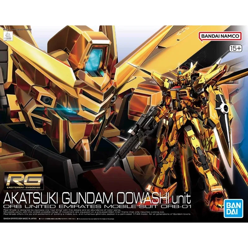 Bandai Original GUNDAM RG 1/144 Akatsuki GUNDAM Oowashi unité graine assemblage modèle figurine jouets pour garçons filles enfants cadeau