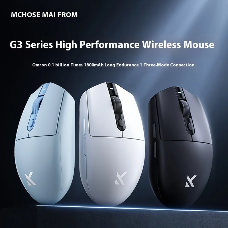 Mchose G3  Tri-Mode Blueteetch  Wireless Mouse Lightweight Paw3311 Ergonomics Long Battery Life Customized Gaming Mouse Laptops