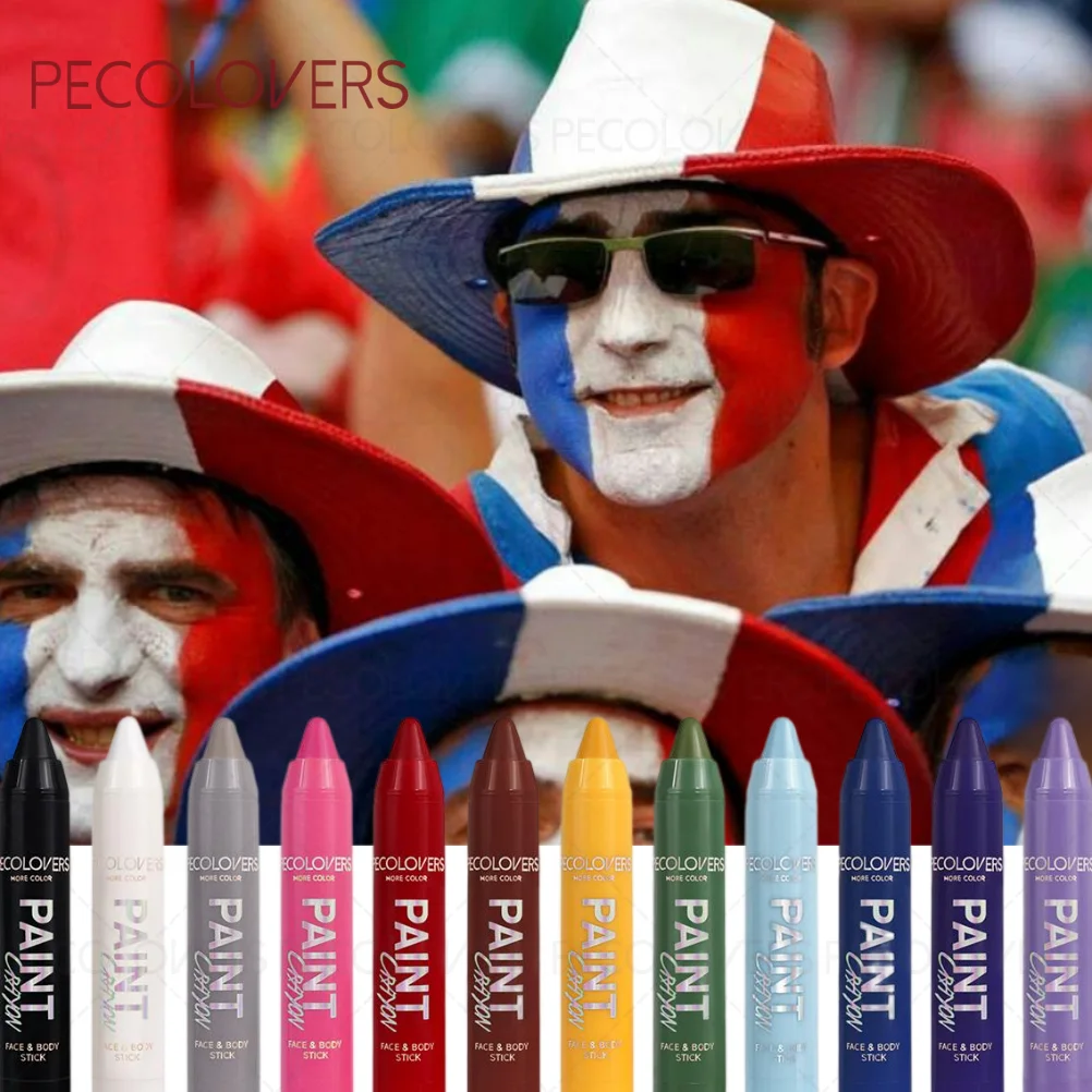 12PCS/Set Face Body Paint Pen, Oil Body Paint, Fan Face ＆ Body Paint, Waterproof&Long Lasting, Easy To Apply, Colorful Cosmetics