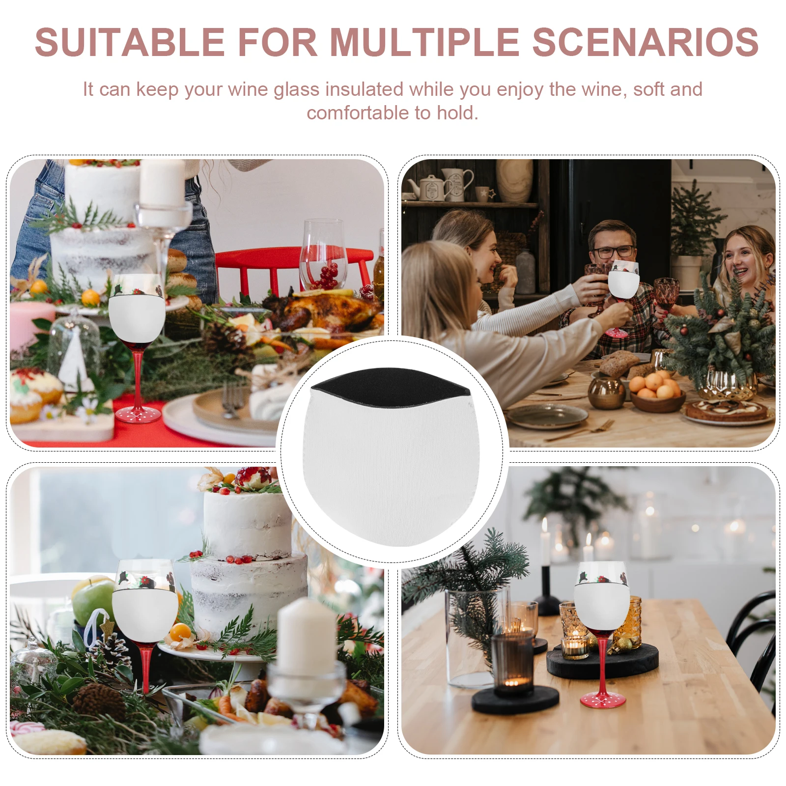 

10pcs Anti-Fall Goblet Sleeves Insulated Sublimation Blanks Glass Covers Reusable Neoprene Stemware Wraps for DIY Design