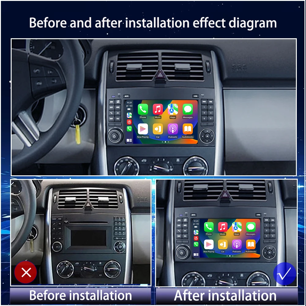 Para benz b200 (2004-2012-7 polegadas) android14 carplay gps 128g rádio do carro, áudio do carro, sistema inteligente, reprodutor multimídia