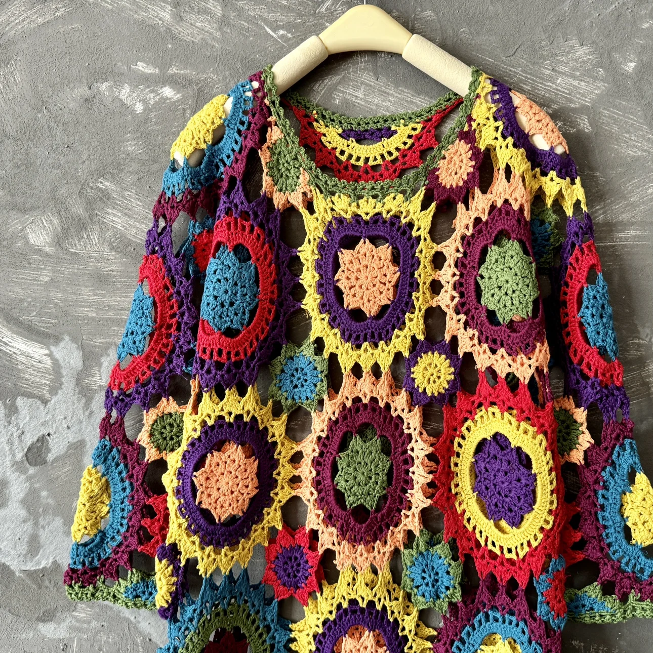 TIYIHAILEY Spring Autumn Women Crochet Tops Long Sleeve Ladies Clothing Fashion 2025 New Long Top O Neck Hollow Out Custom Made