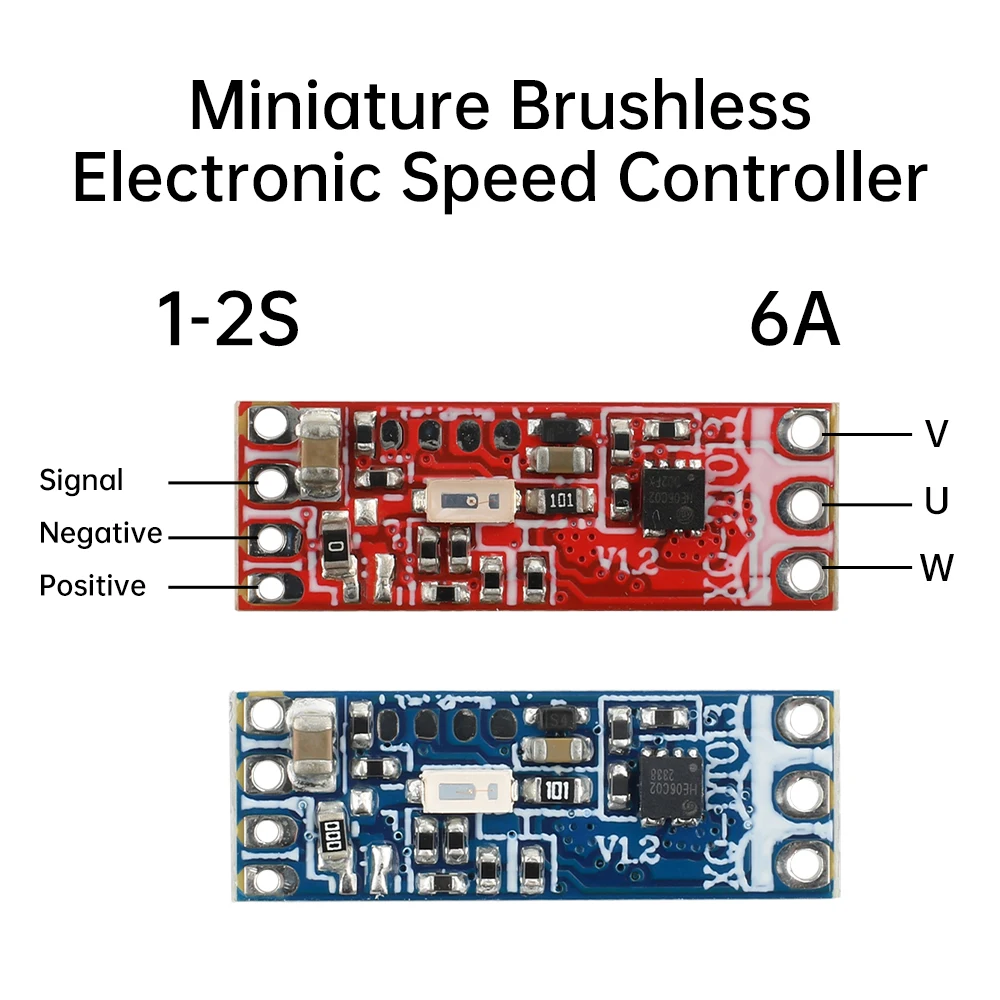 1S-2S DC 3.7V-8.4V 6A Mini Brushless Motor ESC Adjustable RC Speed Controller for 1104/1106/1306/1407 Motors, FPV Drones