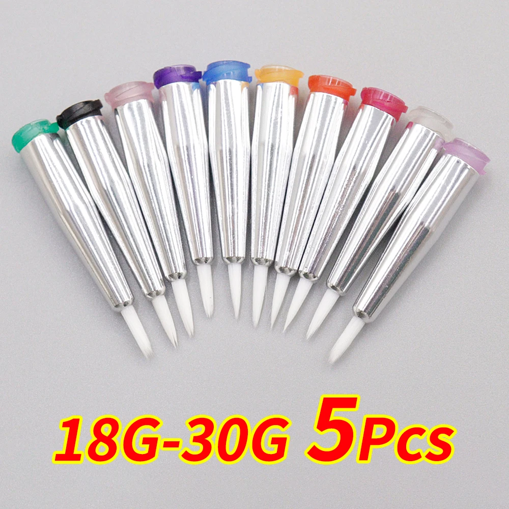 

5pcs 1mm Round Mouth Soft Brush Needle Dispensing Injection Needle Glue Coating Needle for Precision Dispensing Machine