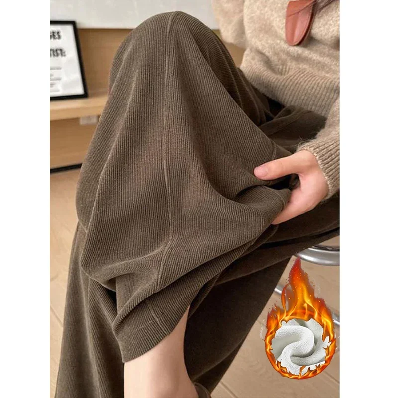 Winter-Jogginghose für Mädchen aus dünnem Fleece, modische, warme Plüsch-Freizeithose für Damen, hohe Taille, thermische Sweatpants für Mädchen – Detail 29